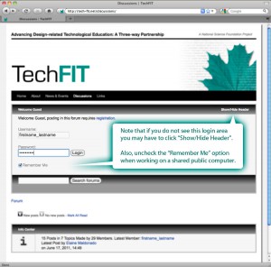 1. The login screen